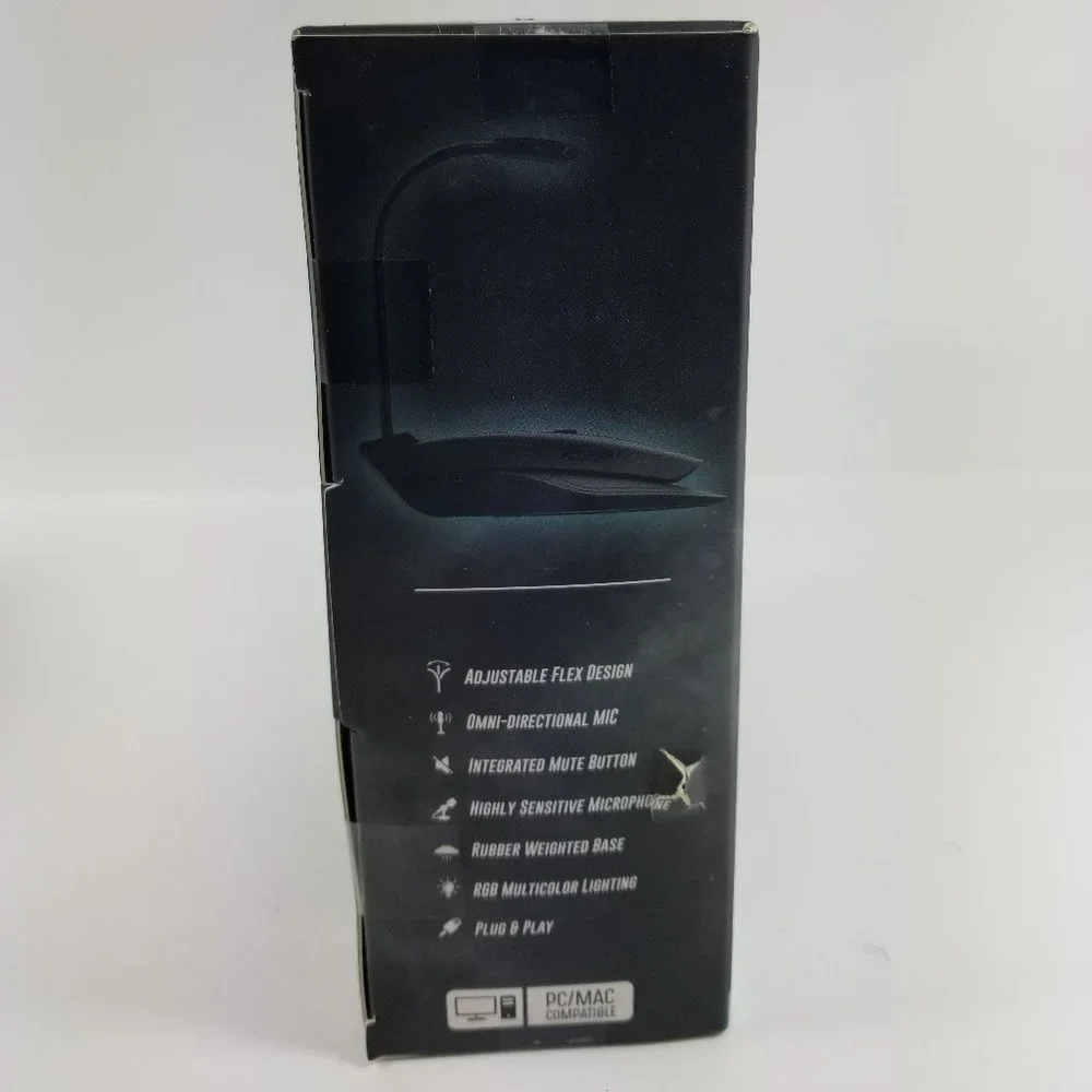 Flex Chat PC Gaming Flex Microphone, adjustable mute button multi color lighting